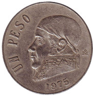 Монета 1 песо. 1975 год, Мексика. (короткая 5). Хосе Мария Морелос. Монета 1 песо. 1975 год, Мексика. (короткая 5). Хосе Мария Морелос.