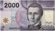 Банкнота 2000 песо. 2014 год, Чили. Банкнота 2000 песо. 2014 год, Чили.
