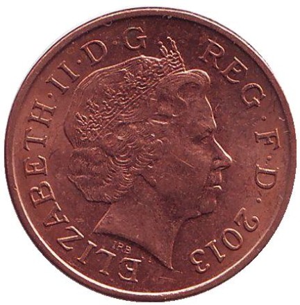 Монета 1 пенни. 2013 год, Великобритания.