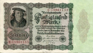 Рейхсбанкнота 50000 марок. 1922 год, Веймарская республика. Рейхсбанкнота 50000 марок. 1922 год, Веймарская республика.
