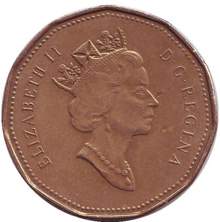 Монета 1 доллар, 1995 год, Канада. Утка.