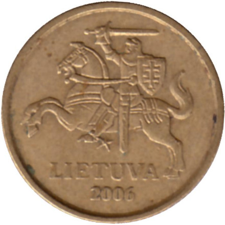 Монета 10 центов. 2006 год, Литва.
