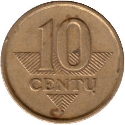 Монета 10 центов. 2006 год, Литва. Монета 10 центов. 2006 год, Литва.