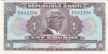 Банкнота 1 гурд. 1979 год, Гаити.