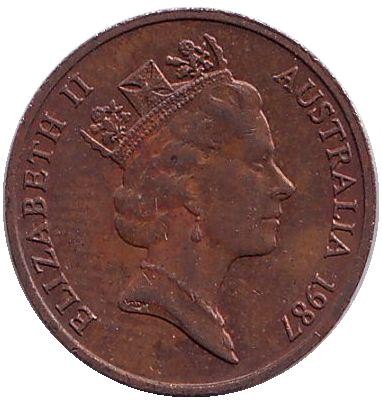 Монета 1 цент, 1987 год, Австралия. Карликовый летучий кускус. Монета 1 цент, 1987 год, Австралия. Карликовый летучий кускус.