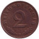 Монета 2 рейхспфеннига. 1936 год, Германия (Третий Рейх). (D). Монета 2 рейхспфеннига. 1936 год, Германия (Третий Рейх). (D).