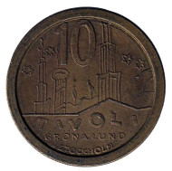 Tivoli. Vinstpolett. 10 ore. Парк развлечений "Grona Lund". Игровой жетон. Стокгольм, Швеция. Тип 1.