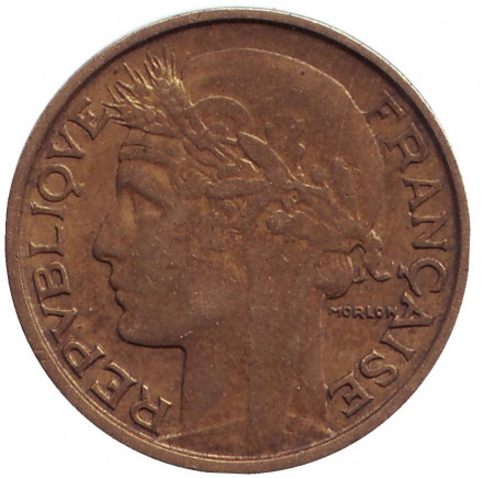 Монета 50 сантимов. 1932 год, Франция. (Открытая "9" и "2"). Тип 1.