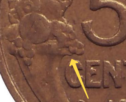 Монета 50 сантимов. 1932 год, Франция. (Открытая "9" и "2"). Тип 1.