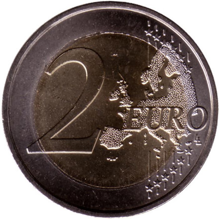 Монета 2 евро. 2022 год, Португалия. 100 лет первому перелёту Южной Атлантики. Монета 2 евро. 2022 год, Португалия. 100 лет первому перелёту Южной Атлантики.