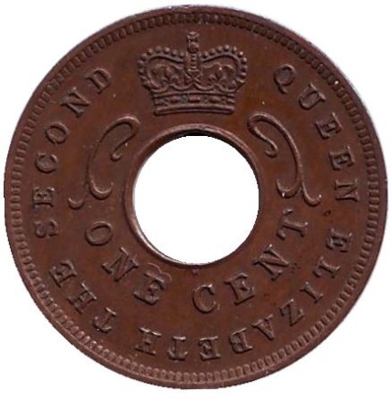 Монета 1 цент. 1956 год, Восточная Африка. (H). Монета 1 цент. 1956 год, Восточная Африка. (H).