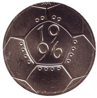Монета 2 фунта. 1996 год, Великобритания. Чемпионат Европы по футболу 1996 года. Монета 2 фунта. 1996 год, Великобритания. Чемпионат Европы по футболу 1996 года.