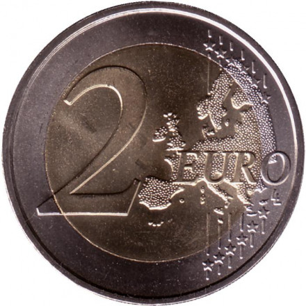 Монета 2 евро. 2022 год, Португалия. 35 лет программе Эразмус. Монета 2 евро. 2022 год, Португалия. 35 лет программе Эразмус.