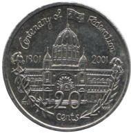 Монета 20 центов. 2001 год, Австралия. 100-летие образования федерации. Виктория. Монета 20 центов. 2001 год, Австралия. 100-летие образования федерации. Виктория.