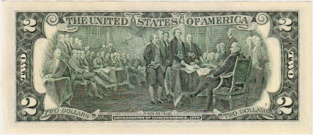 Банкнота 2 доллара. 2009 год, США. (Замещенная серия). Банкнота 2 доллара. 2009 год, США. (Замещенная серия).