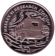 Монета 2 фунта. 2013 год, Британская Антарктическая территория. Исследовательская станция "Хэлли VI". Монета 2 фунта. 2013 год, Британская Антарктическая территория. Исследовательская станция "Хэлли VI".