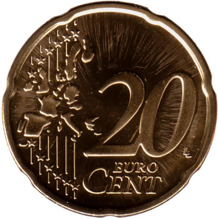 Монета 20 центов. 2001 год, Финляндия.