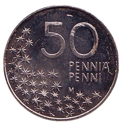 Монета 50 пенни. 1998 год, Финляндия. UNC. Медведь. Монета 50 пенни. 1998 год, Финляндия. UNC. Медведь.