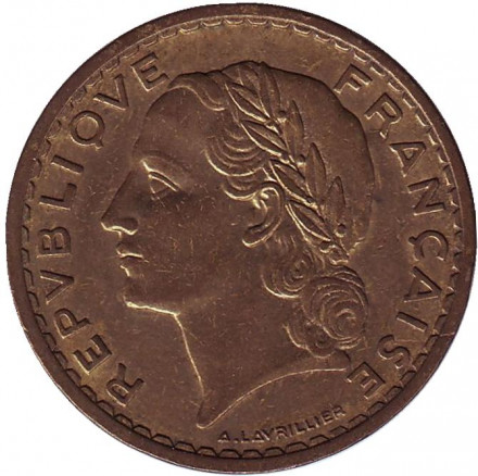 Монета 5 франков. 1940 год, Франция. Монета 5 франков. 1940 год, Франция.