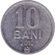 Монета 10 бани. 2010 год, Молдавия. Монета 10 бани. 2010 год, Молдавия.