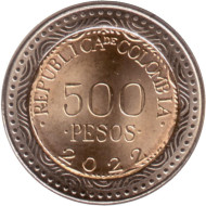 Монета 500 песо. 2022 год, Колумбия. UNC. Стеклянная лягушка. Монета 500 песо. 2022 год, Колумбия. UNC. Стеклянная лягушка.