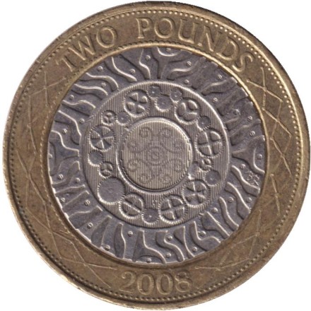 Монета 2 фунта. 2008 год, Великобритания.