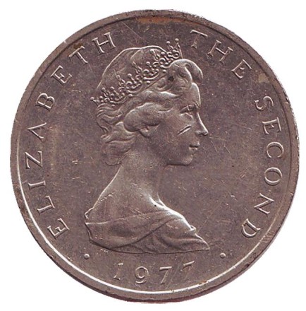 Монета 10 пенсов. 1977 год, Остров Мэн. (Отметка "PM" на обеих сторонах монеты) Трискелион. Монета 10 пенсов. 1977 год, Остров Мэн. (Отметка "PM" на обеих сторонах монеты) Трискелион.