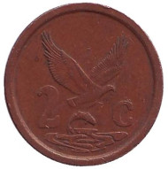 Монета 2 цента. 1996 год, ЮАР. Орёл. Монета 2 цента. 1996 год, ЮАР. Орёл.