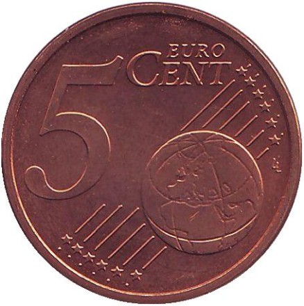 Монета 5 центов. 2004 год (G), Германия. Монета 5 центов. 2004 год (G), Германия.