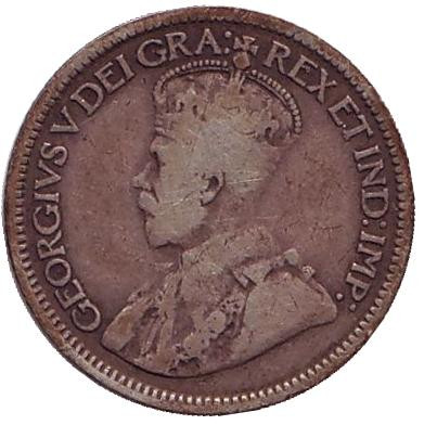 Монета 10 центов. 1921 год, Канада. Монета 10 центов. 1921 год, Канада.