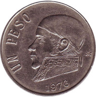 Монета 1 песо. 1976 год, Мексика. Хосе Мария Морелос. Монета 1 песо. 1976 год, Мексика. Хосе Мария Морелос.
