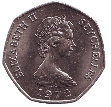 Монета 5 рупий. 1972 год, Сейшельские острова. UNC Черепаха. Пальма. Монета 5 рупий. 1972 год, Сейшельские острова. UNC Черепаха. Пальма.