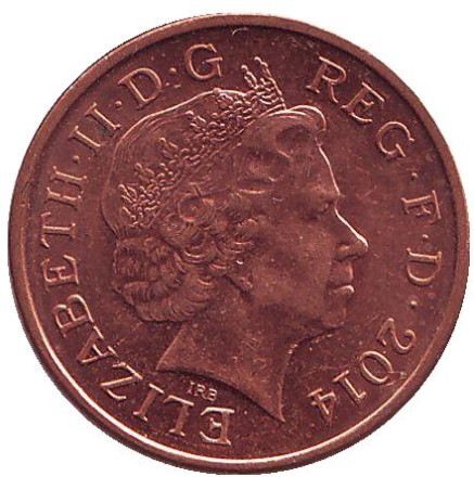 Монета 1 пенни. 2014 год, Великобритания.