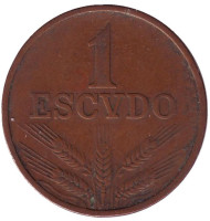 Монета 1 эскудо. 1969 год, Португалия. Монета 1 эскудо. 1969 год, Португалия.