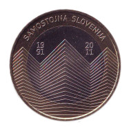 Монета 3 евро, 2011 год, Словения. 20 лет независимости Словении. Монета 3 евро, 2011 год, Словения. 20 лет независимости Словении.