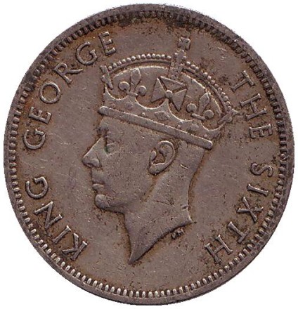 Монета 1 шиллинг. 1949 год, Южная Родезия. Птица.