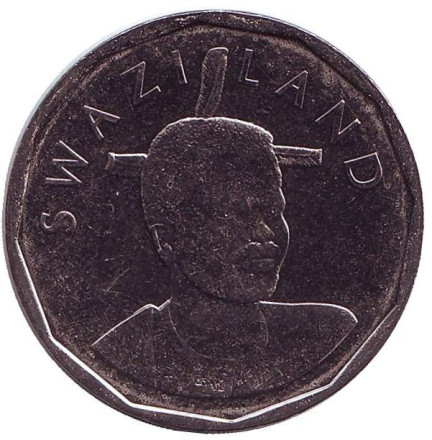 Монета 50 центов. 2011 год, Свазиленд. Король Мсавати III.