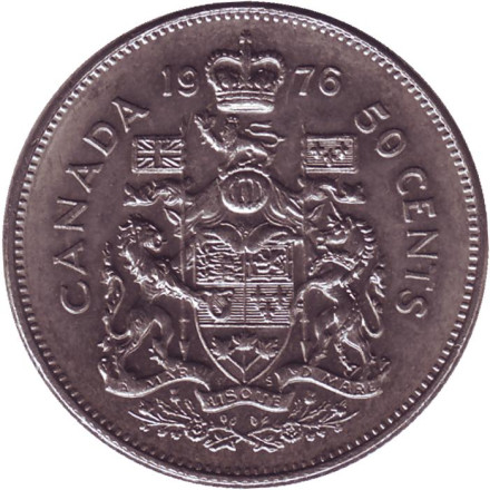 Монета 50 центов. 1976 год, Канада.