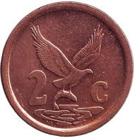 Монета 2 цента. 1991 год, ЮАР. Орёл. Монета 2 цента. 1991 год, ЮАР. Орёл.