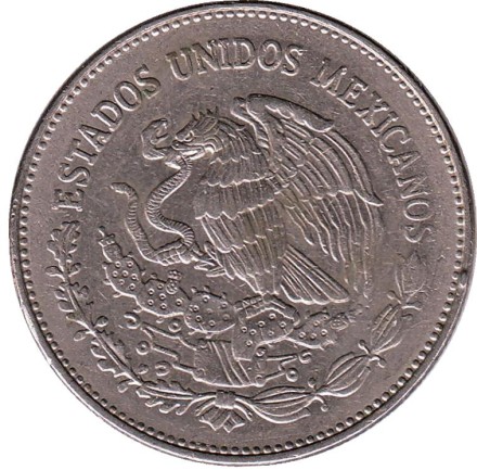 Монета 50 песо. 1982 год, Мексика. Койольшауки.