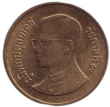 Монета 25 сатангов. 1990 год, Таиланд. Храм Ват-Махамхат. Монета 25 сатангов. 1990 год, Таиланд. Храм Ват-Махамхат.