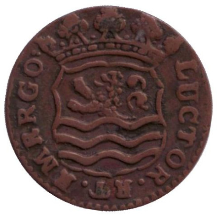 Монета 1 дуит. (1/8 стювера). 1747 год, Нидерланды. Монета 1 дуит. (1/8 стювера). 1747 год, Нидерланды.