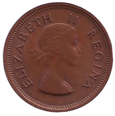 Монета 1/4 пенни (фартинг). 1953 год, ЮАР. Птицы. Монета 1/4 пенни (фартинг). 1953 год, ЮАР. Птицы.