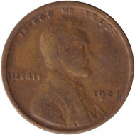 Монета 1 цент. 1923 год, США. Линкольн. Монета 1 цент. 1923 год, США. Линкольн.