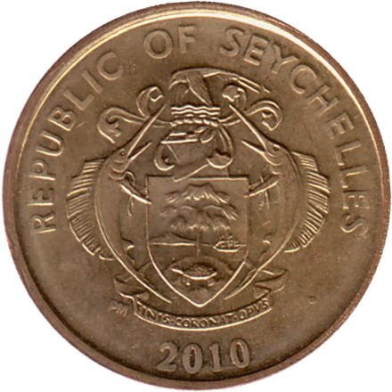 Монета 5 центов. 2010 год, Сейшельские острова. Монета 5 центов. 2010 год, Сейшельские острова.