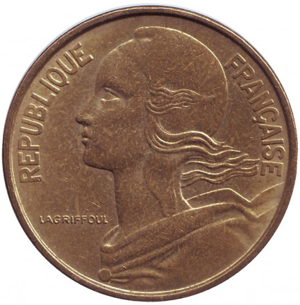 Монета 50 сантимов. 1963 год, Франция. (3 складки на воротнике) Монета 50 сантимов. 1963 год, Франция. (3 складки на воротнике)