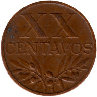 Монета 20 сентаво. 1956 год, Португалия. Монета 20 сентаво. 1956 год, Португалия.
