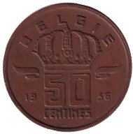 Монета 50 сантимов. 1956 год, Бельгия. (Belgie) Монета 50 сантимов. 1956 год, Бельгия. (Belgie)