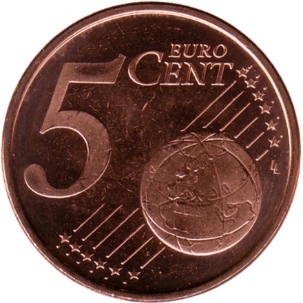 Монета 5 центов. 2008 год, Финляндия.