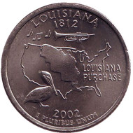 Монета 25 центов (D). 2002 год, США. Луизиана. Штат № 18. Монета 25 центов (D). 2002 год, США. Луизиана. Штат № 18.
